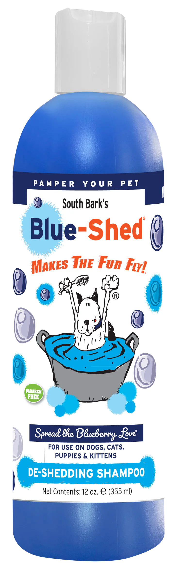 South Bark Blue-Shed De-Shed Shampoo by Showseason 12oz